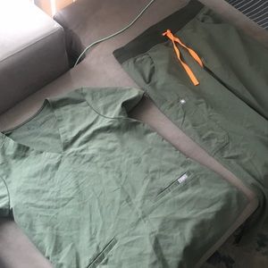 Figs Scrubs set in Moss green sold as set